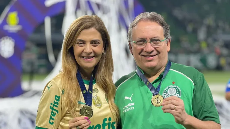 Leila Pereira e Paulo Buosi, pelo Palmeiras (Foto: Reprodução/Redes sociais)