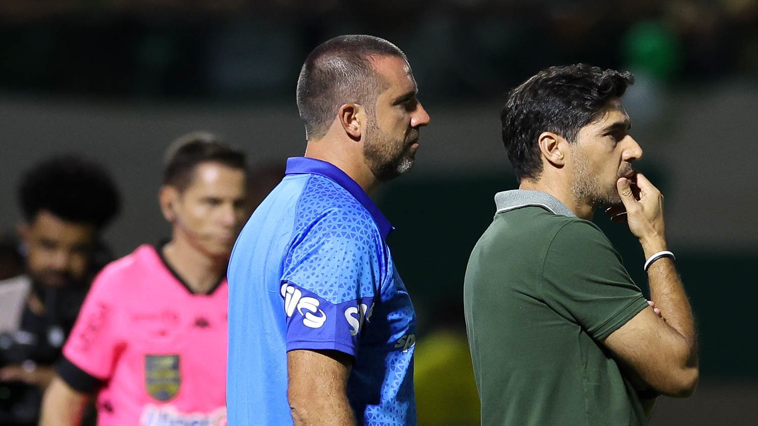 Abel Ferreira e seu auxiliar João Martins (Foto: Cesar Greco/Palmeiras)