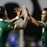Richard Ríos comemora gol ao lado do Estêvão (Foto: Cesar Greco/Palmeiras)