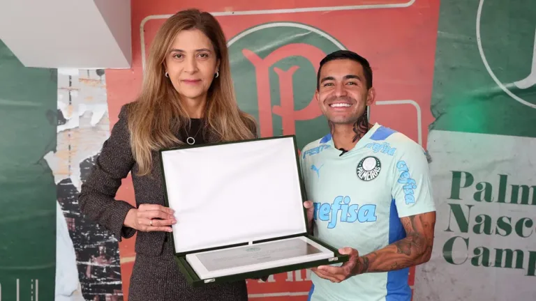 Dudu e Leila (Foto: Cesar Greco/Palmeiras)