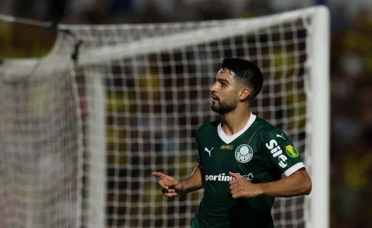 Flaco López comemora gol marcado (Foto: Cesar Greco/Palmeiras)