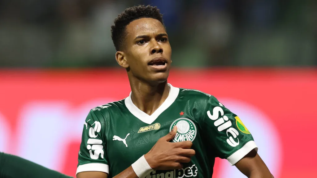 Estêvão comemora gol pelo Palmeiras (Foto: Cesar Greco/Palmeiras)