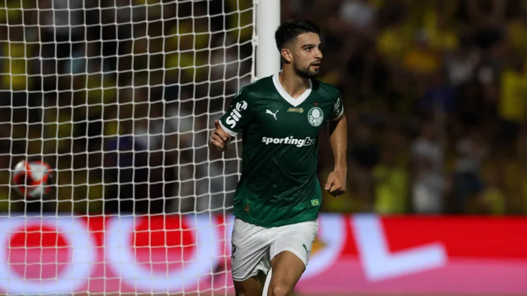 Flaco López comemora gol marcado (Foto: Cesar Greco/Palmeiras)