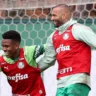 Estêvão e Weverton, pelo Palmeiras (Foto: Cesar Greco/Palmeiras)