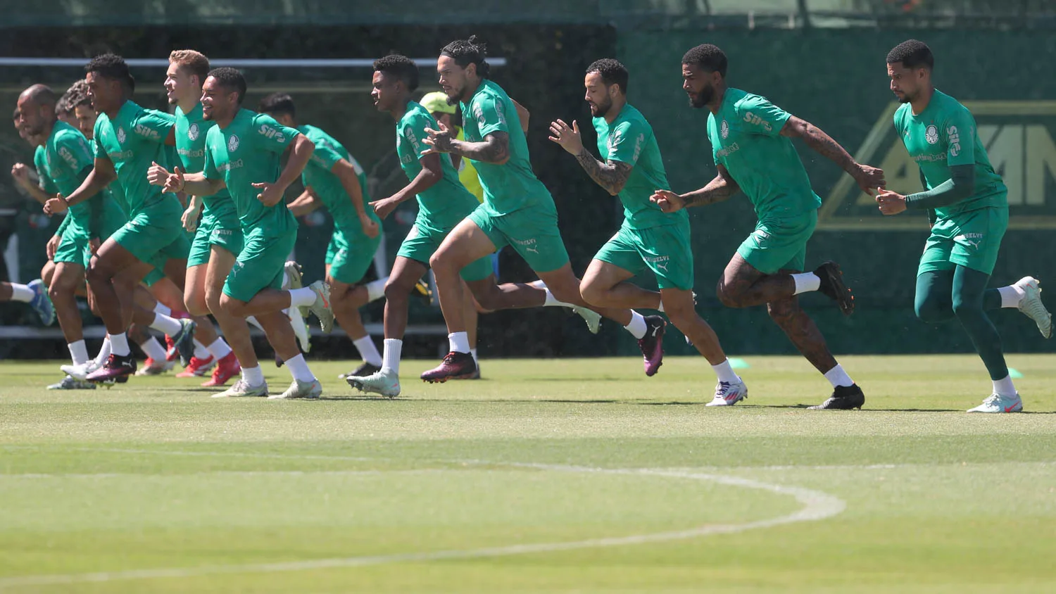 Elenco do Palmeiras durante treino (Foto: Cesar Greco/Palmeiras)