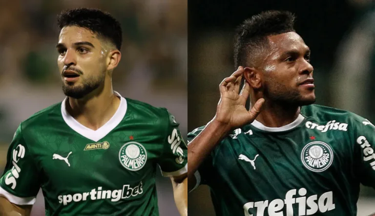 Flaco López e Borja em ação pelo Palmeiras (Foto: Cesar Greco/Palmeiras)