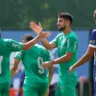 Os jogadores Felipe Anderson, Vitor Roque e Flaco López (E/D), da SE Palmeiras, durante jogo-treino contra a equipe do Mauaense, na Academia de Futebol. (Foto: Cesar Greco/Palmeiras/by Canon)