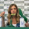 Leila Pereira concede entrevista na Academia do Palmeiras (Foto: Julia Mazarin/Nosso Palestra)