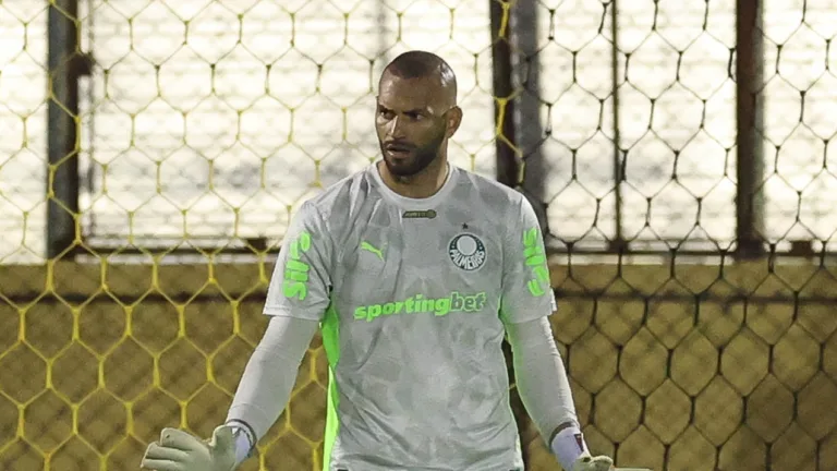 Weverton em São Bernardo e Palmeiras, pelo Paulistão (Foto: Cesar Greco/Palmeiras)
