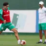 O jogador Mauricio, da SE Palmeiras, durante treinamento, na Academia de Futebol. (Foto: Cesar Greco/Palmeiras/by Canon)