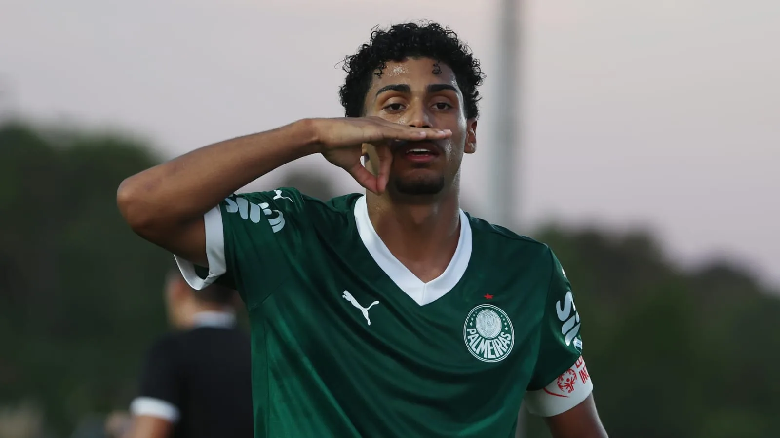 Luighi comemora gol pelo Palmeiras na Libertadores Sub-20 (Foto: Fábio Menotti/Palmeiras)