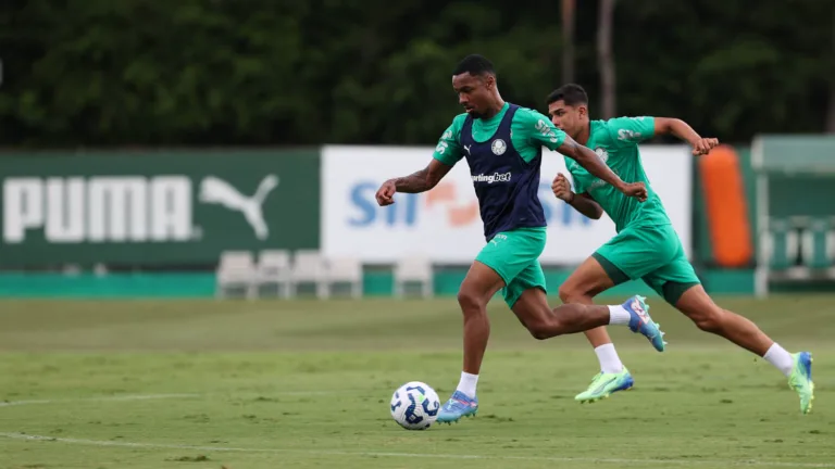 O jogador Allan, da SE Palmeiras, durante treinamento, na Academia de Futebol. (Foto: Cesar Greco/Palmeiras/by Canon)