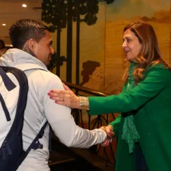 Dudu e Leila Pereira juntos pelo Palmeiras (Foto: Cesar Greco) 