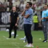 O técnico Abel Ferreira, da SE Palmeiras, em jogo contra a equipe do Ceará SC, durante partida válida terceira fase, da Copa do Brasil, na Arena Castelão. (Foto: Cesar Greco/Palmeiras/by Canon)