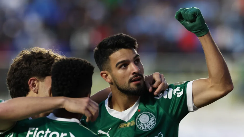 Flaco López comemora gol na Libertadores (Foto: Cesar Greco/Palmeiras) Flaco López comemora gol na Libertadores (Foto: Cesar Greco/Palmeiras)