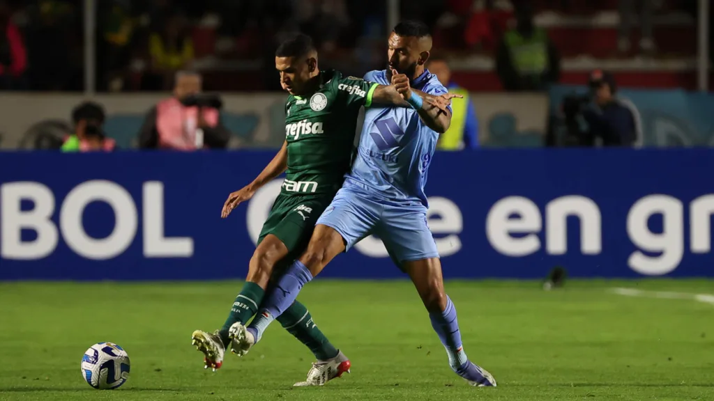 Naves em ação contra o Bolívar em La Paz em 2023 (Foto: Cesar Greco/Palmeiras) Naves em ação contra o Bolívar em La Paz em 2023 (Foto: Cesar Greco/Palmeiras)