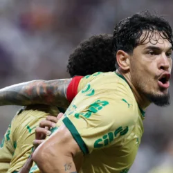 Gómez comemora gol pelo Palmeiras (Foto: Cesar Greco/Palmeiras)