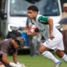 Partida entre SE Palmeiras e União Mogi, válida pela quarta rodada da primeira fase do Campeonato Paulista Sub-15, na Academia de Futebol 2, em Guarulhos-SP. (Foto: Fabio Menotti/Palmeiras/by Canon)