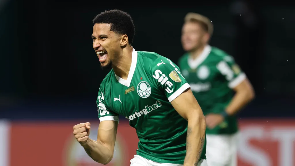 O jogador Murilo, da SE Palmeiras, comemora seu gol contra a equipe do C Bolívar, durante partida válida pela fase de grupos, da Copa Libertadores, na arena Allianz Parque. (Foto: Cesar Greco/Palmeiras/by Canon) O jogador Murilo, da SE Palmeiras, comemora seu gol contra a equipe do C Bolívar, durante partida válida pela fase de grupos, da Copa Libertadores, na arena Allianz Parque. (Foto: Cesar Greco/Palmeiras/by Canon)