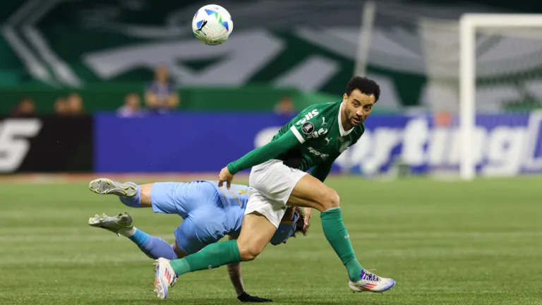 Felipe Anderson durante partida válida pela fase de grupos da Libertadores no Allianz Parque. (Foto: Cesar Greco/Palmeiras)