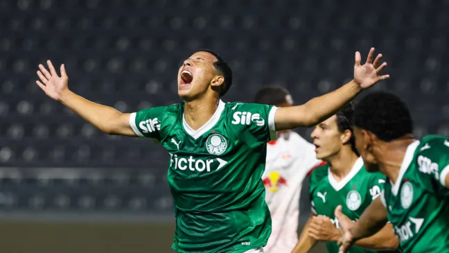 Partida entre Palmeiras e Red Bull Bragantino, válida pela terceira rodada da primeira fase do Campeonato Brasileiro Sub-17, na Arena Barueri, em Barueri-SP. (Foto: Fabio Menotti/Palmeiras)