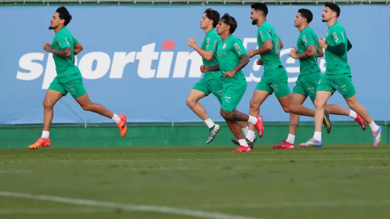 Palmeiras durante treinamento na Academia de Futebol (Foto: Cesar Greco/Palmeiras)