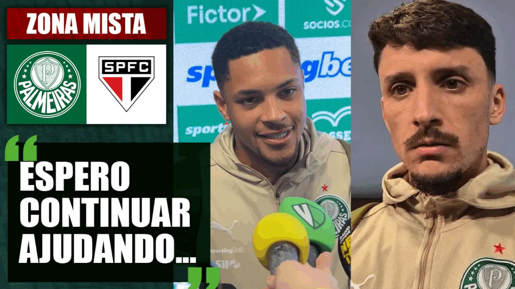 Zona Mista | Vitor Roque destaca gol marcado em clássico e Piquerez fala sobre equilíbrio no Palmeiras