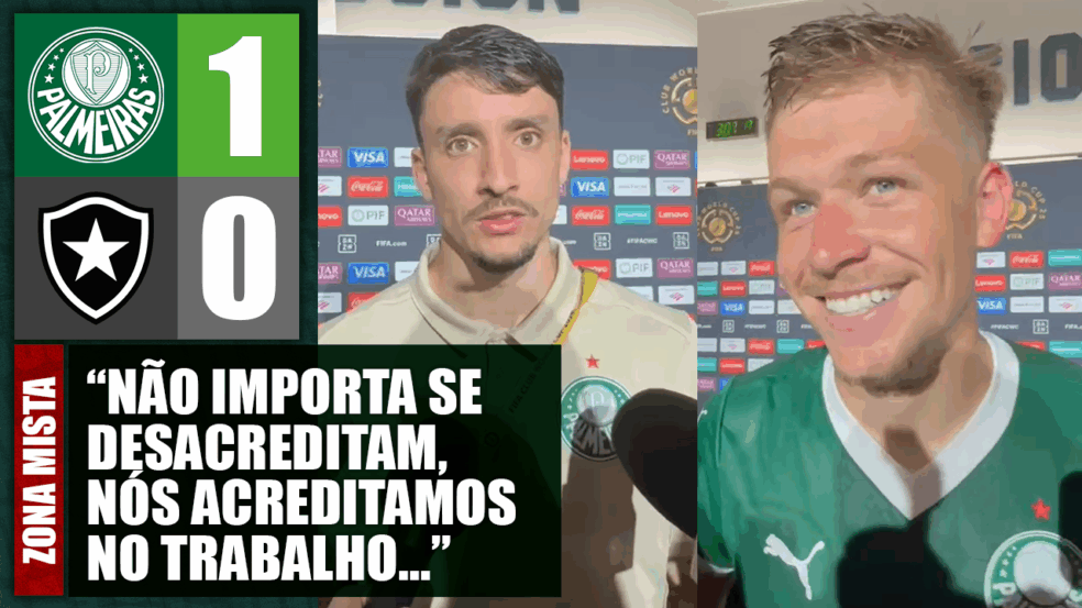 Zona Mista: Fuchs, Martínez, Piquerez e Luighi falam sobre vitória do Palmeiras Zona Mista: Fuchs, Martínez, Piquerez e Luighi falam sobre vitória do Palmeiras