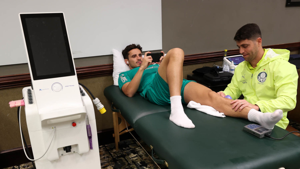 Estrutura do Núcleo de Saúde e Performace da SE Palmeiras, trazida do Brasil e montada no hotel de concentração da equipe. (Foto: Cesar Greco/Palmeiras/by Canon)
Estrutura do Núcleo de Saúde e Performace da SE Palmeiras, trazida do Brasil e montada no hotel de concentração da equipe. (Foto: Cesar Greco/Palmeiras/by Canon)