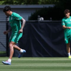 O jogador Gustavo Gómez, da SE Palmeiras, durante treinamento, na Universidade da Carolina do Norte. (Foto: Cesar Greco/Palmeiras/by Canon)