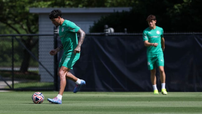 O jogador Gustavo Gómez, da SE Palmeiras, durante treinamento, na Universidade da Carolina do Norte. (Foto: Cesar Greco/Palmeiras/by Canon)