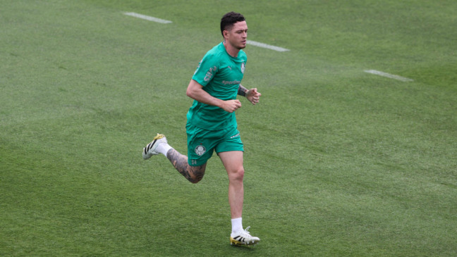 Anibal Moreno durante treinamento na Universidade da Carolina do Norte (Foto: Cesar Greco/Palmeiras)