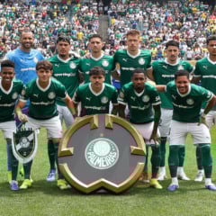 O time da SE Palmeiras, posa para foto em jogo contra a equipe do Botafogo FR, durante partida válida pela oitava de final, da Copa do Mundo de Clubes da FIFA, no Lincoln Financial Field. (Foto: Cesar Greco/Palmeiras/by Canon)
