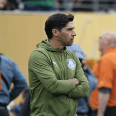 Abel Ferreira durante Palmeiras X Porto (Foto: Cesar Greco/Palmeiras/by Canon)