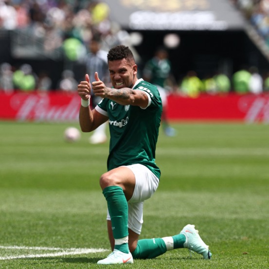 Paulinho foi o herói do Palmeiras contra o Botafogo (Foto: Conmebol)
