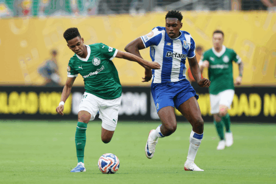 Palmeiras em ação diante do Porto pela Copa do Mundo de Clubes (Foto: Libertadores) 