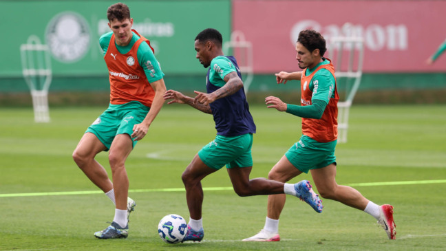 Palmeiras durante treinamento na Academia de Futebol (Foto: Cesar Greco) 