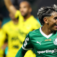 O jogador Facundo Torres, da SE Palmeiras, comemora seu gol contra a equipe do Mirassol FC, durante partida válida pela décima quarta rodada, do Campeonato Brasileiro, Série A, na arena Allianz Parque. (Foto: Cesar Greco/Palmeiras)
