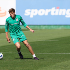 O jogador Bruno Fuchs, da SE Palmeiras, durante treinamento, na Academia de Futebol. (Foto: Cesar Greco/Palmeiras/by Canon)
