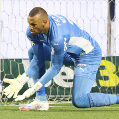 O goleiro Weverton, da SE Palmeiras, em jogo contra a equipe do Mirassol FC, durante partida válida pela décima quarta rodada, do Campeonato Brasileiro, Série A, na arena Allianz Parque. (Foto: Cesar Greco/Palmeiras/by Canon)
