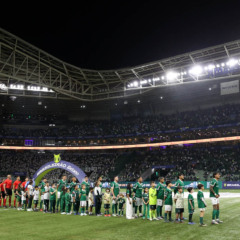 O time da SE Palmeiras, em jogo contra a equipe do Mirassol FC, durante partida válida pela décima quarta rodada, do Campeonato Brasileiro, Série A, na arena Allianz Parque. (Foto: Cesar Greco/Palmeiras/by Canon)