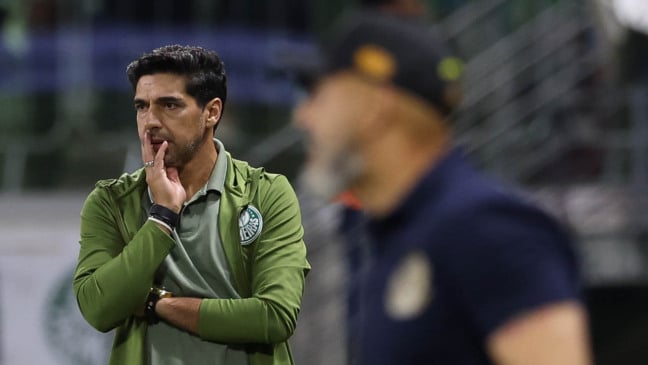 O técnico Abel Ferreira, da SE Palmeiras, em jogo contra a equipe do Mirassol FC, durante partida válida pela décima quarta rodada, do Campeonato Brasileiro, Série A, na arena Allianz Parque. (Foto: Cesar Greco/Palmeiras/by Canon)
