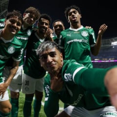 Equipe do Palmeiras comemora gol contra o Grêmio (Foto: Cesar Greco) 