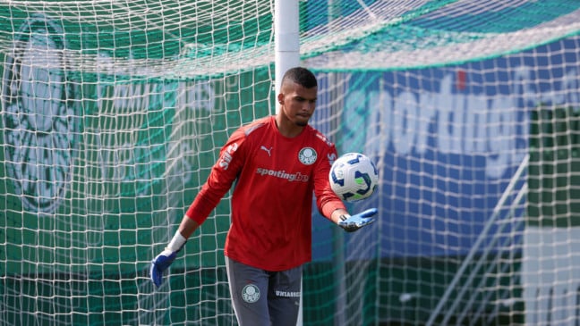 O goleiro Aranha, da SE Palmeiras, durante treinamento, na Academia de Futebol. (Foto: Cesar Grco/Palmeiras/by Canon)
