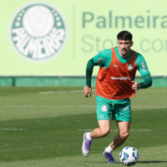 O jogador Joaquín Piquerez, da SE Palmeiras, durante treinamento, na Academia de Futebol. (Foto: Cesar Greco/Palmeiras/by Canon)