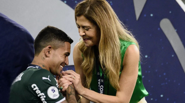 Dudu e Leila Pereira juntos pelo Palmeiras (Foto: Cesar Greco) 