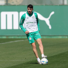 O jogador Joaquín Piquerez, da SE Palmeiras, durante treinamento, na Academia de Futebol. (Foto: Cesar Greco/Palmeiras/by Canon)