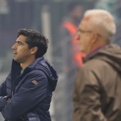 O técnico Abel Ferreira, da SE Palmeiras, em jogo contra a equipe do SC Corinthians P, durante partida válida pelas oitavas de final, da Copa do Brasil, na arena Allianz Parque. (Foto: Cesar Greco/Palmeiras/by Canon)