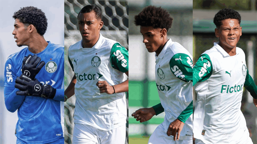 Quarteto convocado pela Seleção Brasileira Sub-15 (Foto: Palmeiras)