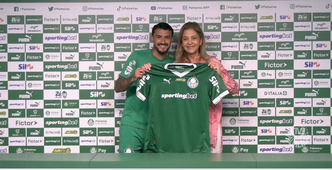 Jetfé durante apresentação na Academia de Futebol (Foto: Reprodução / TV Palmeiras)